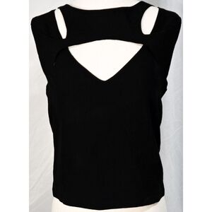 Animale Black Cutout Sleeveless Top Shirt Avant Garde Classic Goth